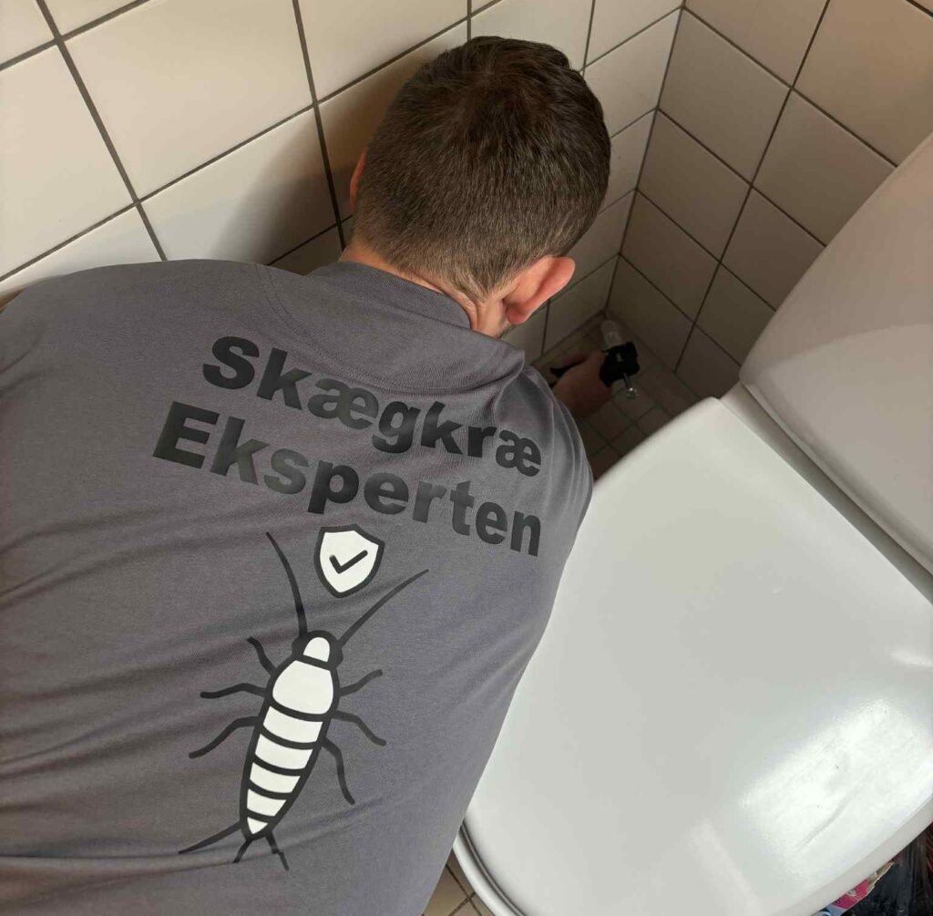 Medarbejder fra Skægkræ Eksperten lægger gift til bekæmpelse af skægkræ på sjælland, København, Roskilde, Ringsted